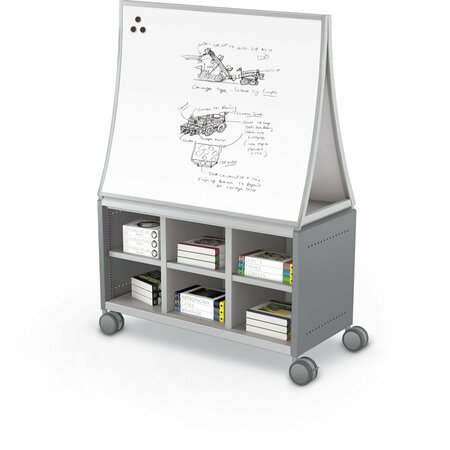 Mooreco Compass Cabinet - Maxi H1 With Ogee Dry Erase Board Cool Grey 61.9in H x 42in W x 19.2in D A3A1B1E1B0